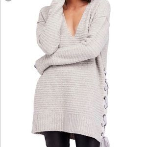 Free People HEART IT LACES Sweater